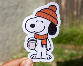 Cute Fall Cartoon Dog Sticker