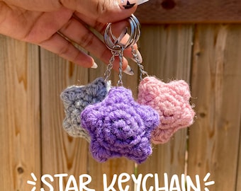 Handmade Crochet Star Keychain | Cute Bag Accessory