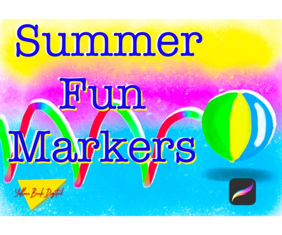 Summer Fun Markers for Procreate, Magic Markers, Illustration