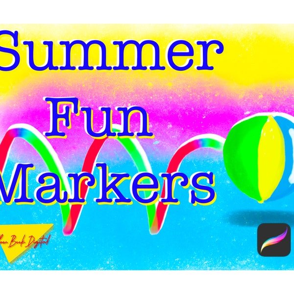 Summer Fun Markers for Procreate, magic markers, illustration brushes, illustration markers