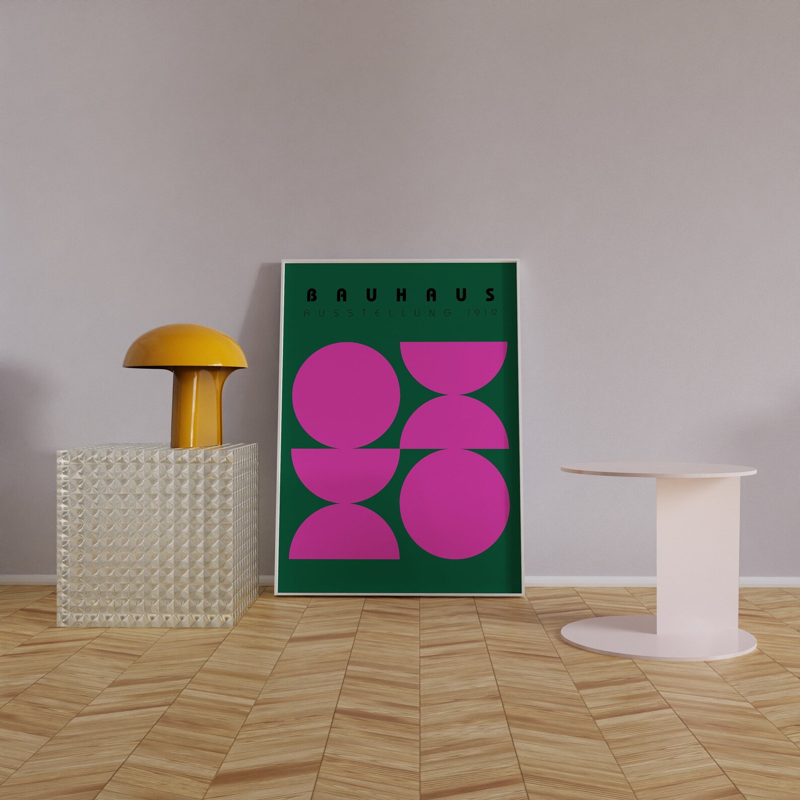 Bauhaus Pink Green Print Set of 3 - Eclectic Gallery Wall - Quirky Art ...