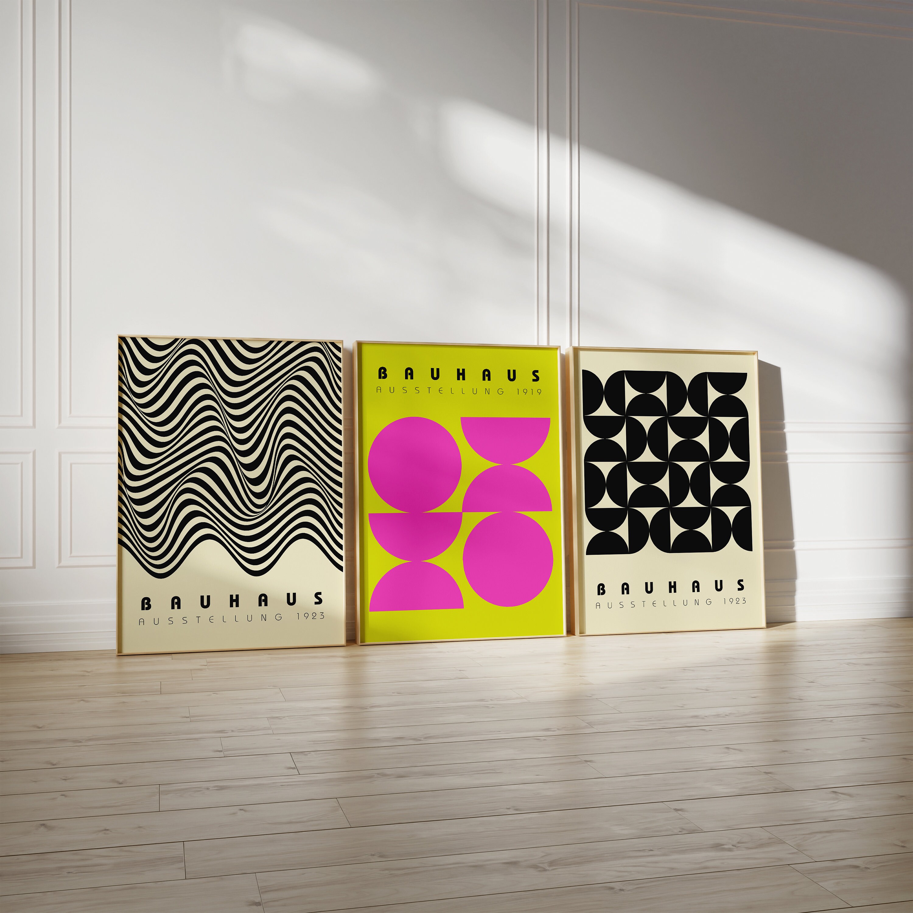 Neon Bauhaus Prints - Set of 6 - Mid Century Modern Art - Maximalism ...