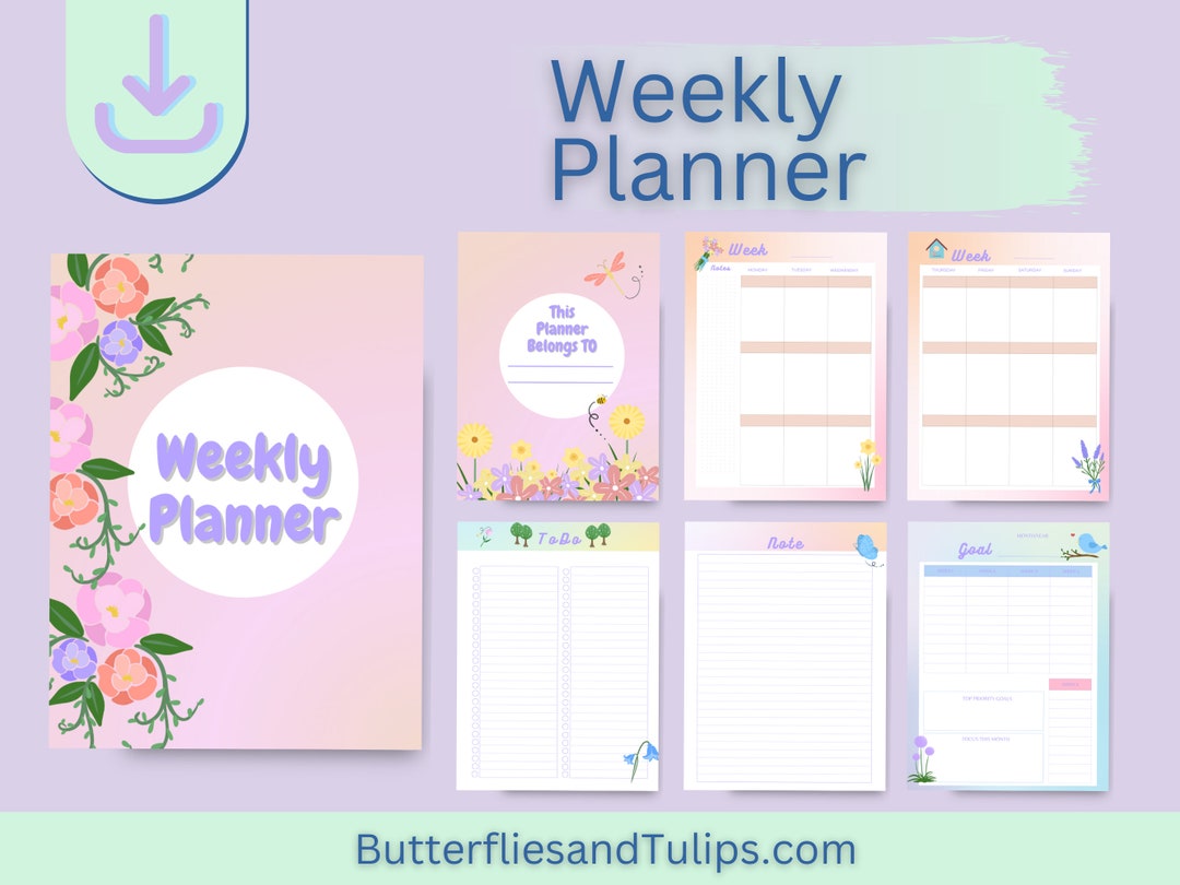 Weekly Undated Planner | Pastel Printable Planner | Best Undate Weekly ...