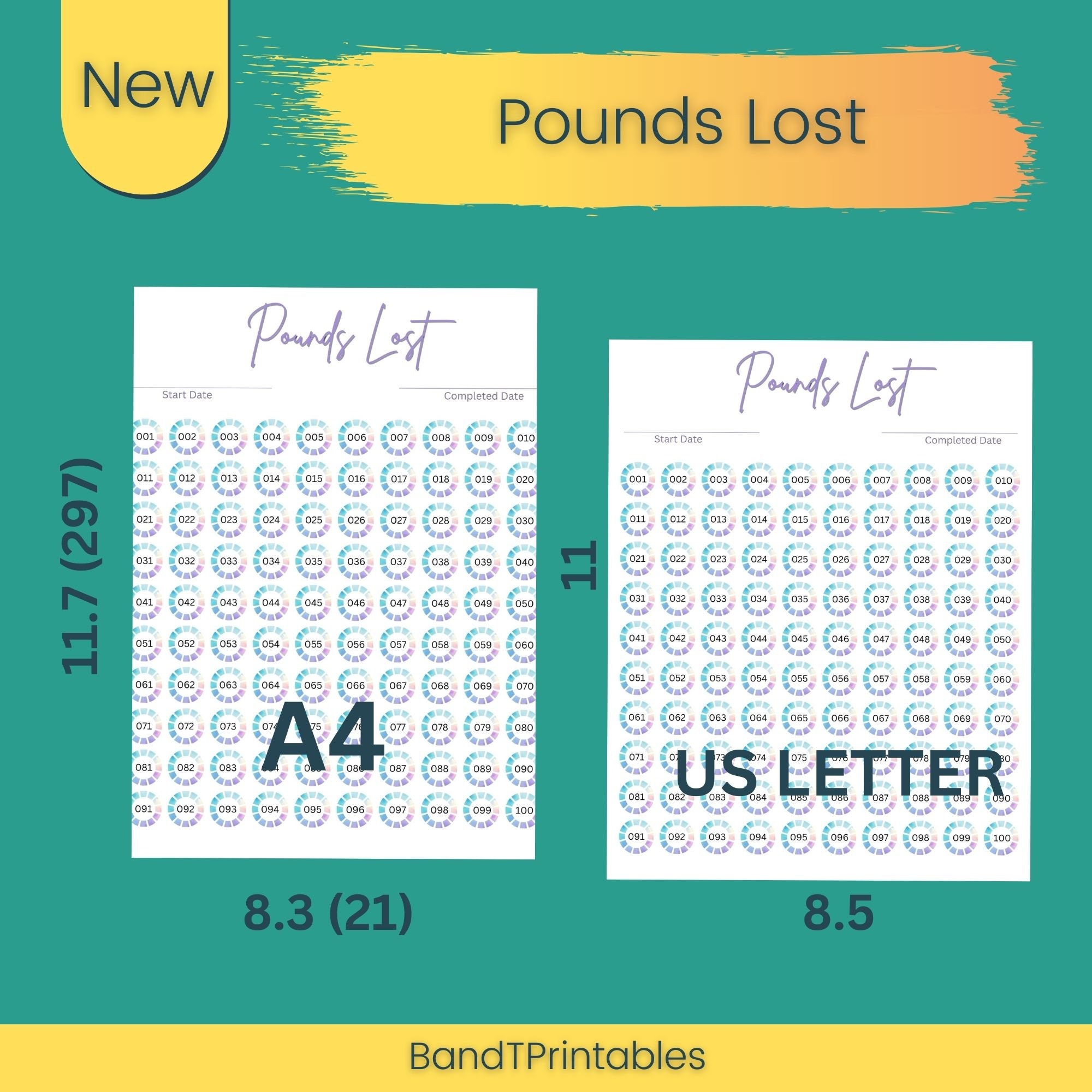 Pounds Lost Printable | Daily Exercise Log | Fitness Journal | Workout ...