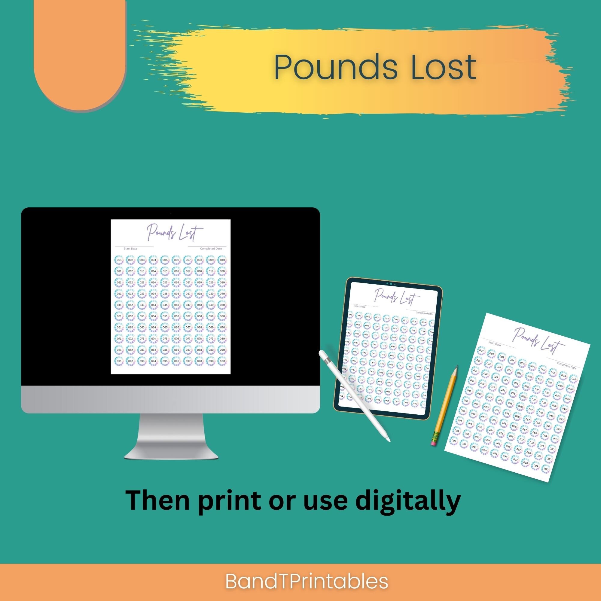 Pounds Lost Printable | Daily Exercise Log | Fitness Journal | Workout ...