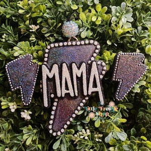 Lightening Bolt Mama Car Air Freshener, Lightening Bolt, Glitter, Mama, Freshies, Car Freshie, Car Air Freshener, Freshy, Car Freshy, Bolt