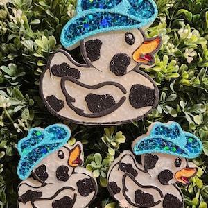 Cowboy Duck Freshie, Cowboy Duck Freshy, Rubber Duck Gifts, Cow Print Duck, Freshies, Car Freshie, Car Air Freshener, Freshy, Car Freshy