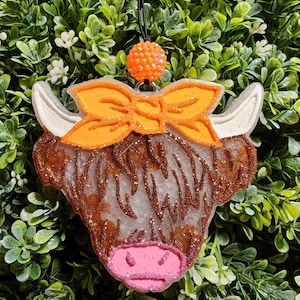 Vaca de las Tierras Altas Freshie, Vaca Freshie, Vaca, Regalos de Vaca, Freshie, Freshies, Ambientador para Coche, Ambientador para Coche, Ideas de Regalo