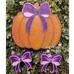 Pumpkin with Bow Freshie, Coquette Bow, Pumpkin Freshy, Halloween Freshie, Bows, Fall Freshie, Car Freshie, Car Air Freshener, Car Freshy