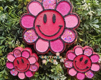 Smiley Daisy Freshie, Gänseblümchen, Blume, Blumengeschenke, Geschenke für Mama, Auto-Freshie, Auto-Lufterfrischer, Freshie, Autoduft, Autodüfte