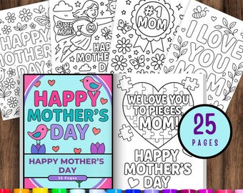 Mother's Day Coloring Pages: 25 Fun Designs (Digital Download)