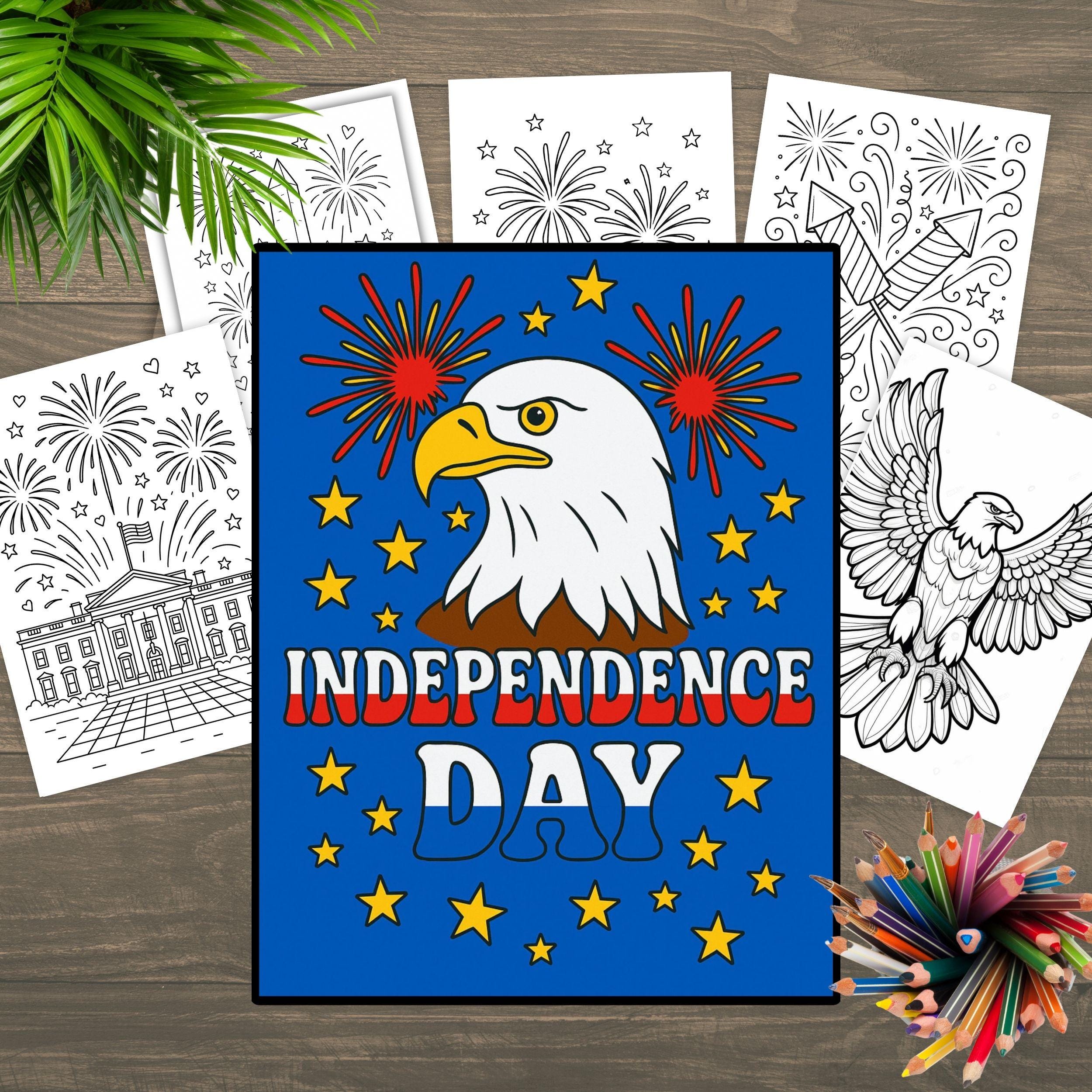 4th of July Coloring Pages: Patriotic Kids Activity (PDF Download) - Etsy