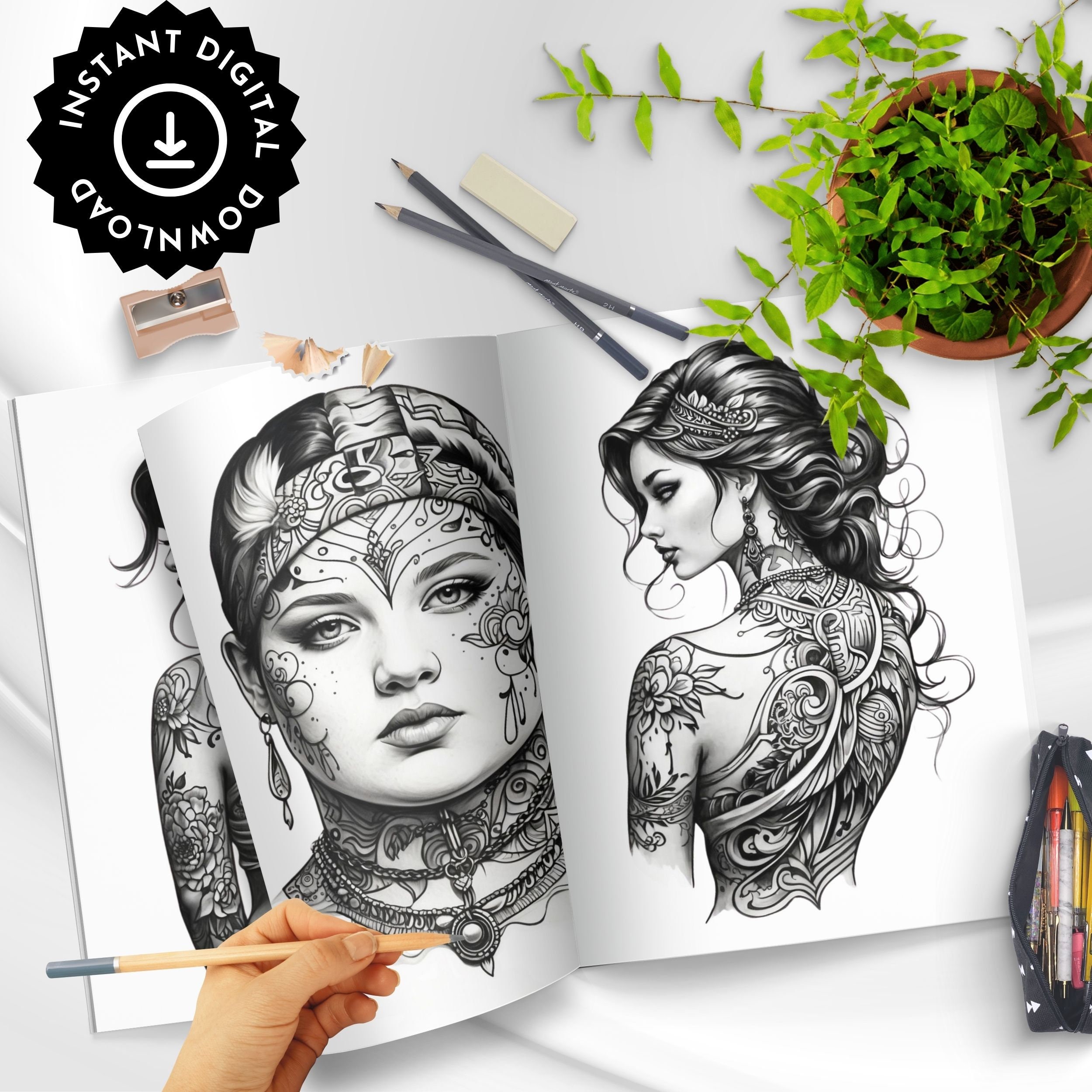 Tattoo Coloring Book, Tattoo Colouring, Unique Tattoo, Adult Coloring ...