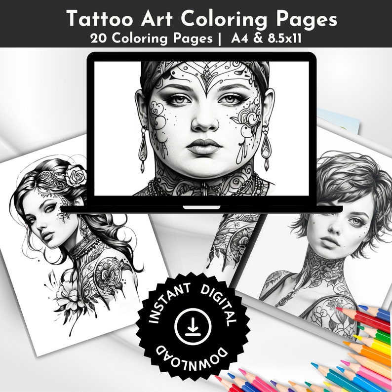 Tattoo Coloring Book, Tattoo Colouring, Unique Tattoo, Adult Coloring