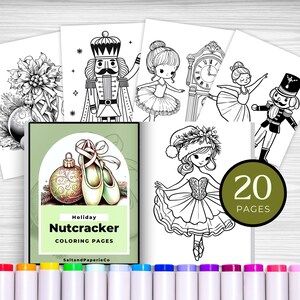 Nussknacker Malbuch, Malseiten für Erwachsene & Kinder, Weihnachten, Malvorlagen, PDF Download, Weihnachten, Weihnachten, Noel, Urlaub, Ballett