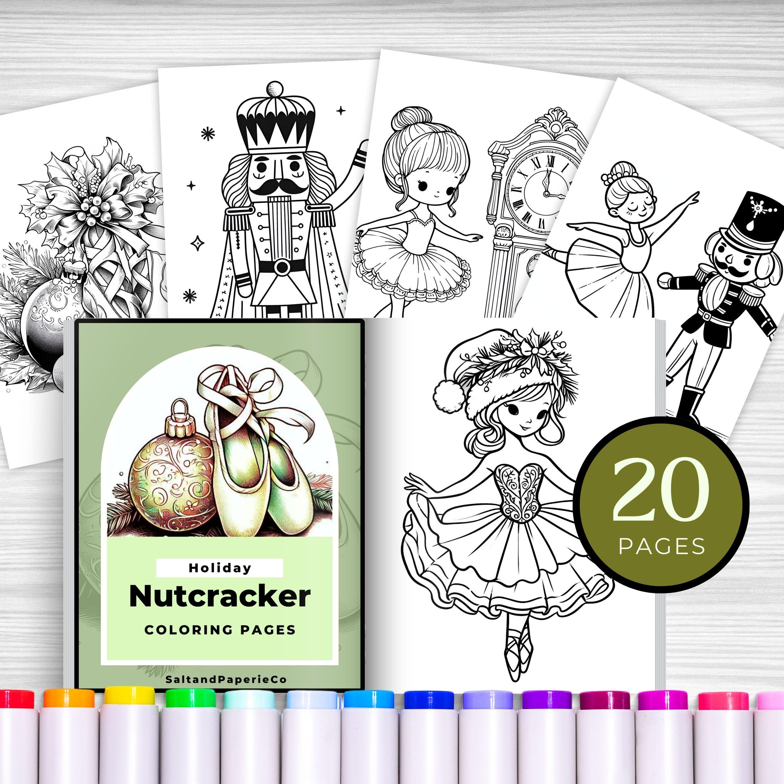 Nutcracker Coloring Book, Adults & Kids Colouring Pages, Christmas ...