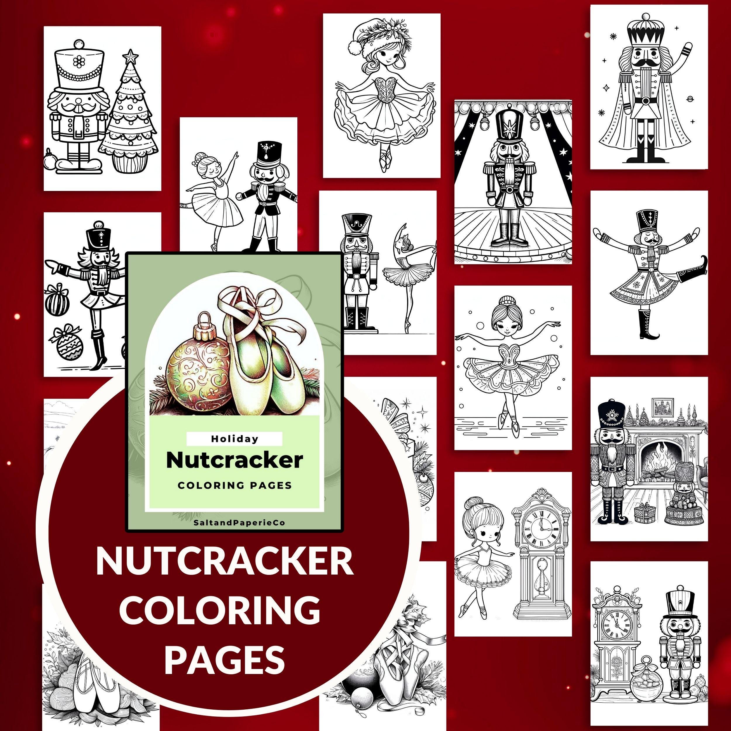 Nutcracker Coloring Book, Adults & Kids Colouring Pages, Christmas ...