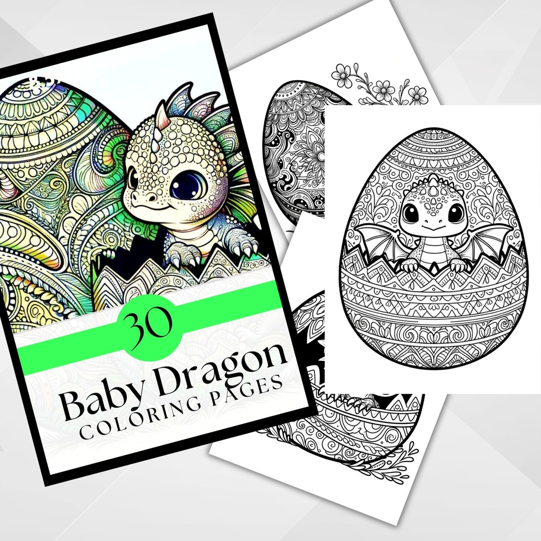Cute Baby Dragon Coloring, Dragon Egg Coloring, Fantasy Coloring ...
