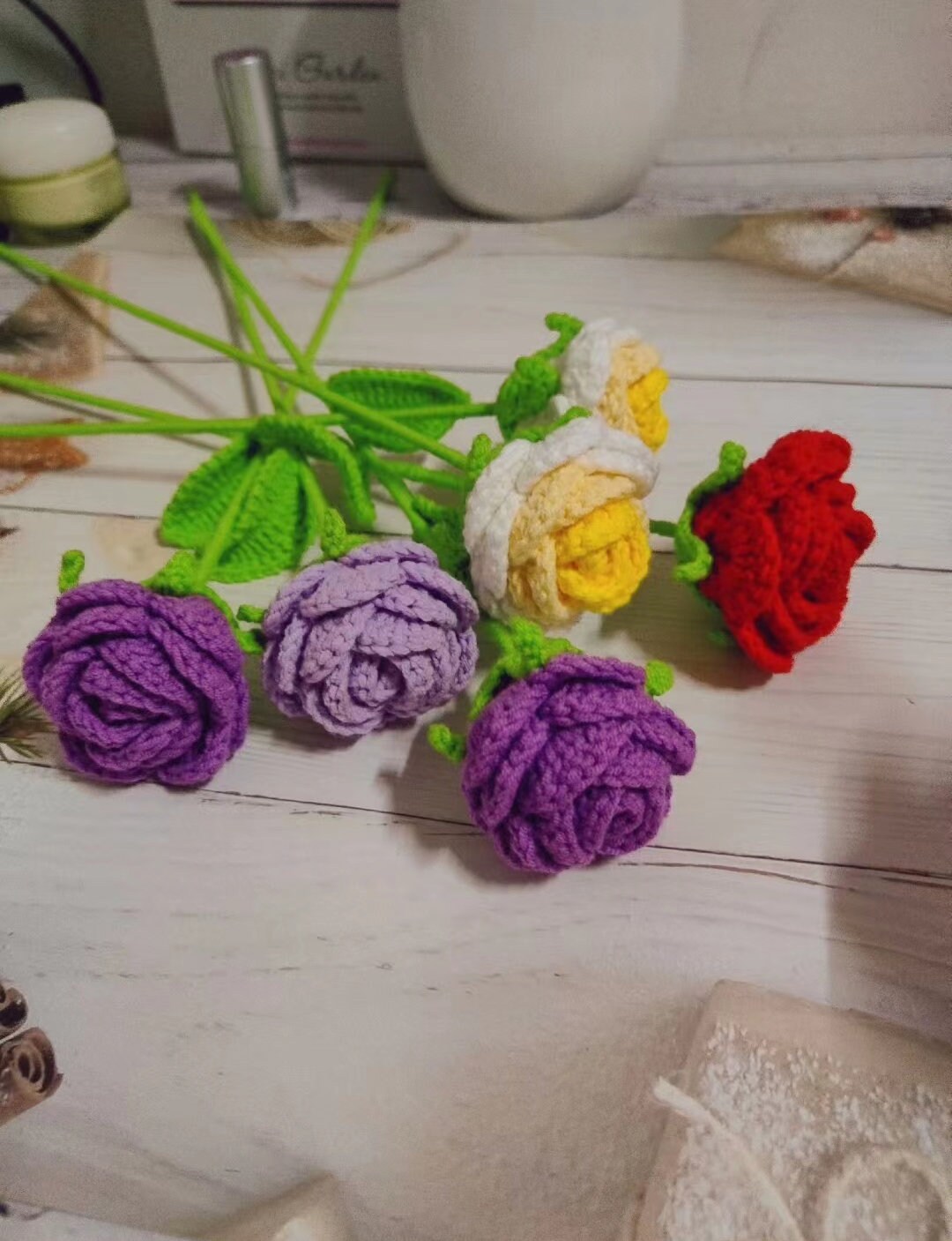 Crochet Roses / Knitting Rose Flower Etsy