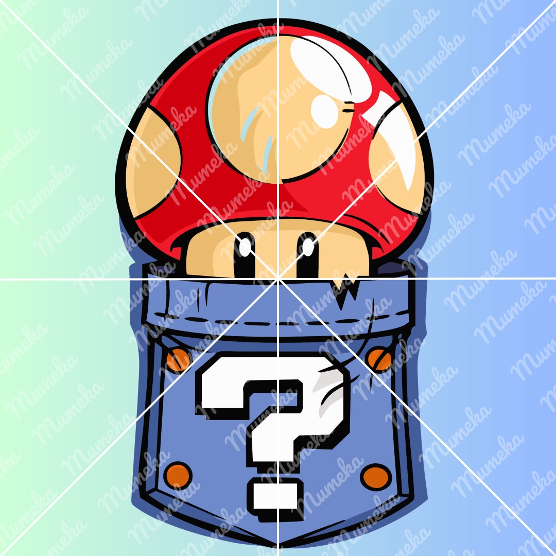 Mario Mushroom SVG PNG Vector Download Files Layered Mario - Etsy