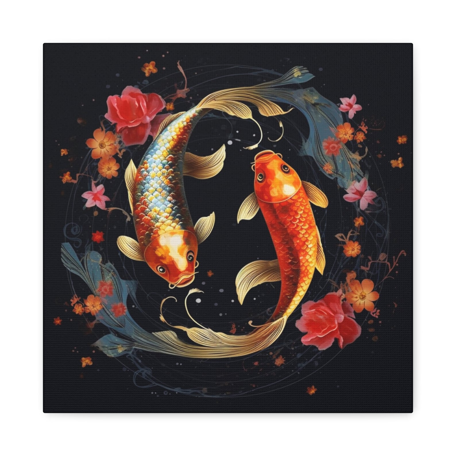 Pisces Astrology Wall Art, Koi Fish - Etsy
