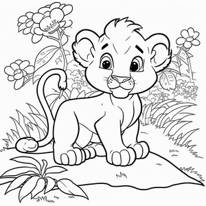 Baby Animals Printable Coloring Pages Kids Coloring Digital AI Artwork