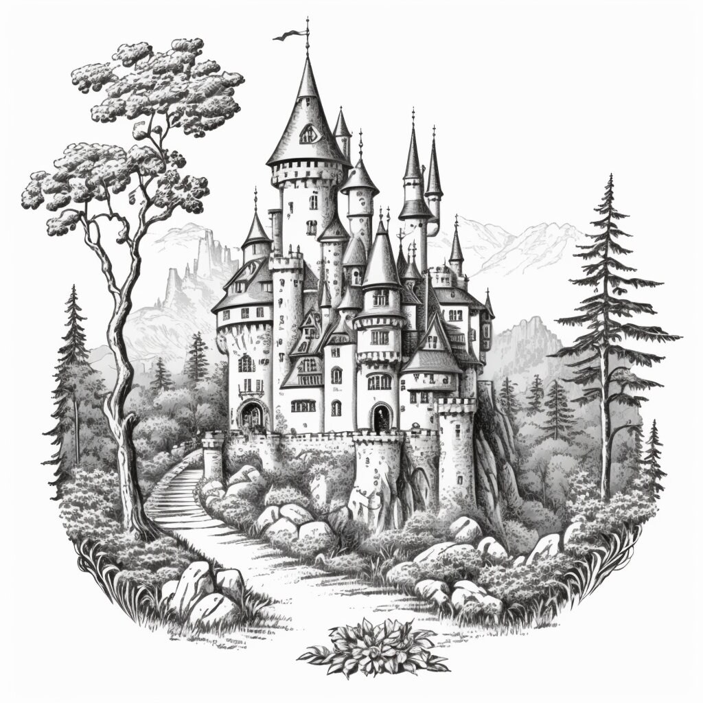 Medieval castle coloring pages printable downloadable coloring kids