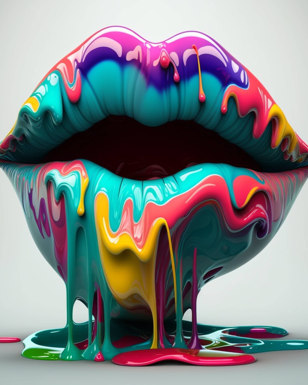 5 Colorful Lips Dripping in Paint Posters Downloadable Pictures 5 Colorful Lips Dripping in Paint Posters Downloadable Pictures