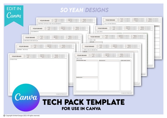 Editable Canva Tech Pack Template | Fashion Design (Digital Download)