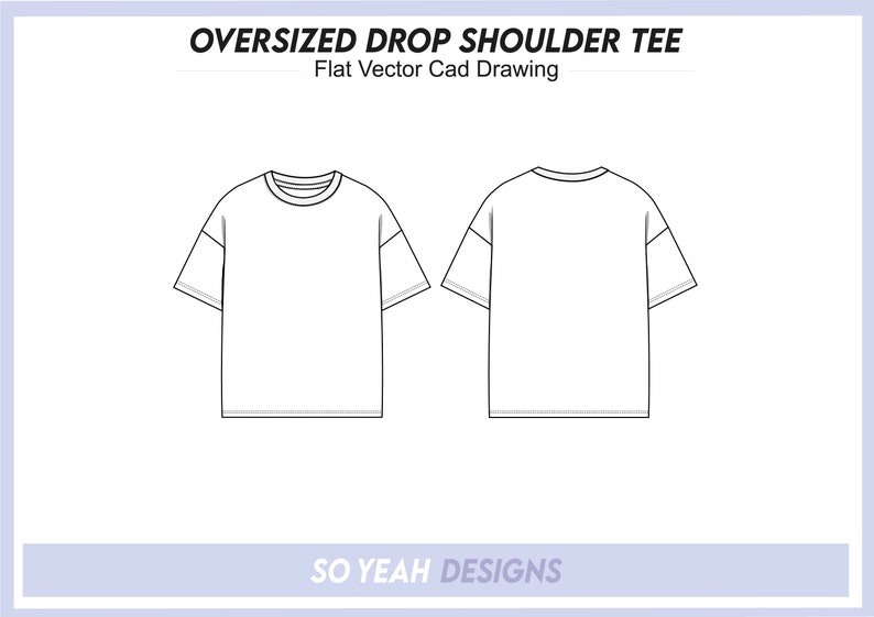 Oversized Drop Shoulder T shirt Hoodie Vector Mockup Streetwear