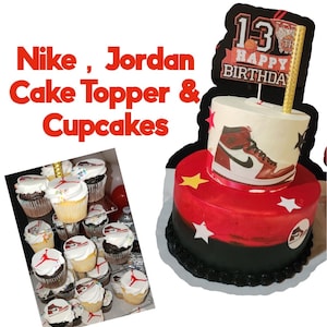Nike cupcake toppers , edible cupcake toppers and Cake