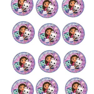 Gabby Dollhouse cupcake toppers , edible doc mcstuffins cupcake toppers , Gabby Dollhouse birthday