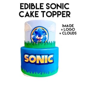 Sonic Edible Cake Toppers , Sonic cake image ,Sonic birthday, Sonic cake topper