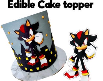 Sonic Shadow Edible Cake Toppers , Sonic cake image ,Sonic birthday, Sonic cake topper