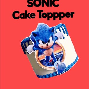Sonic Edible Cake Toppers , Sonic cake image ,Sonic birthday, Sonic cake topper