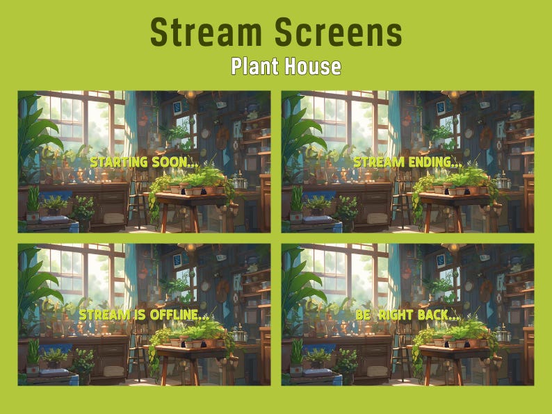 Plant Animated Stream Overlay | Cozy and Cute Stream Background ...