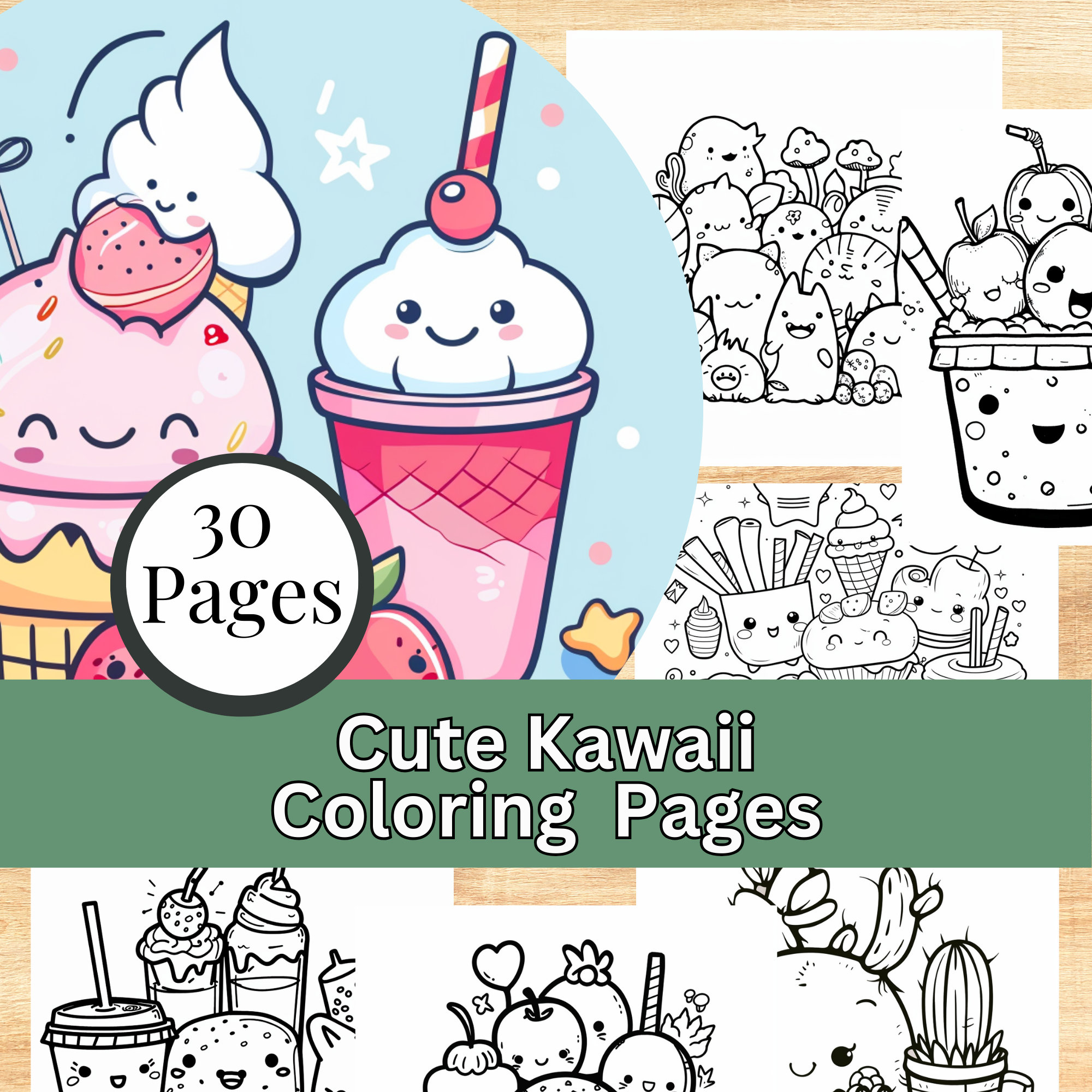 Printable Cute Kawaii Coloring Pages Kawaii Simple Doodle Coloring ...