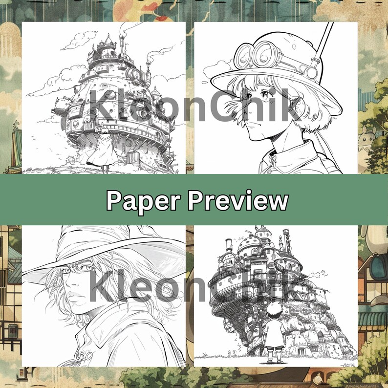 Howl's Moving Castle Coloring Pages, Studio Ghibli Coloring Paper