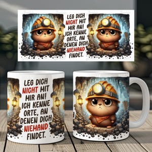 Cute mole and funny saying german 11 oz mug coffee cup wrap sublimation design digital art download print template PNG CU