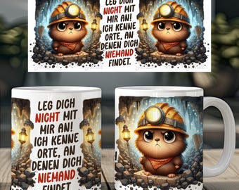 Cute mole and funny saying german 11 oz mug coffee cup wrap sublimation design digital art download print template PNG CU