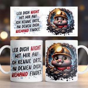 Cute mole and funny saying german 11 oz mug coffee cup wrap sublimation design digital art download print template PNG CU