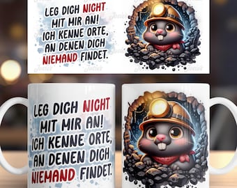 Cute mole and funny saying german 11 oz mug coffee cup wrap sublimation design digital art download print template PNG CU