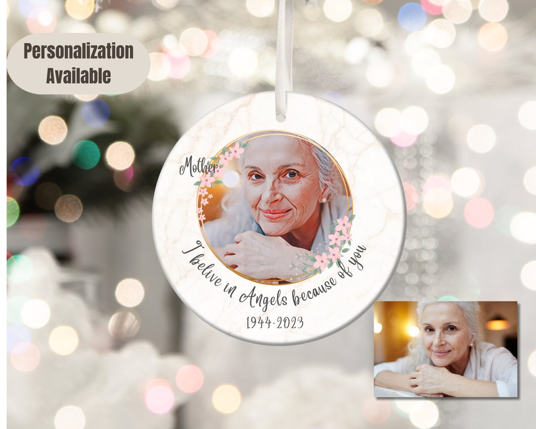 Personalized Memorial Ornament, Memorial Photo Christmas Ornament, Loss of Father Gift, Mom