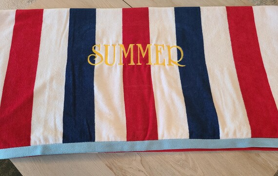 Personalized Beach towel,Personalized Embroidered towel, Large beach towel, summer  vacation, graduation pool towel,staycation