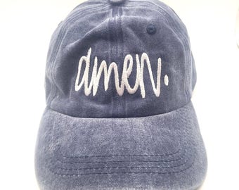 Embroidered Faith Cap, Christian Baseball Hat, Religious Gift, Adjustable Unisex Cap, Amen hat