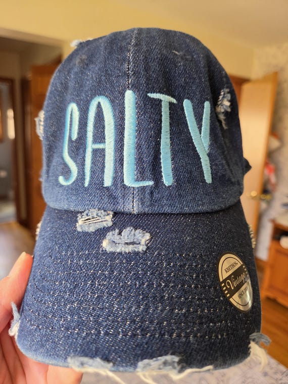 Salty Embroidered Hat | Beach Baseball Cap | Coastal Cowgirl Hat | Summer Trucker Hat | Ocean Lover Gift | Vacation Hat Women