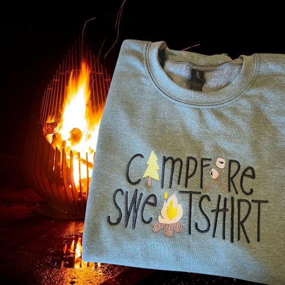Embroidered/Cozy nights/ Campfire Sweatshirt/ summer camping/ embroidery/ camp life/ Campfire vibes