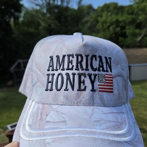 American Honey USA Patriotic Blue Red Camouflage Camo Baseball Hat Cap NEW Low Profile Camouflage Baseball Hat - Tons of Camo Colors main image 2