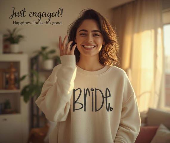Bride Embroidered Crewneck Sweatshirt | Bridal Sweatshirt | Wedding Day Outfit | Bridal Shower Gift | Honeymoon Pullover