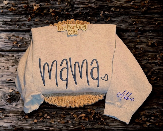 Mama Embroidered Crewneck Sweatshirt | Cozy Mama Pullover | Minimalist Mom Sweatshirt | Gift for Mom | Trendy Embroidered Mama/personalized